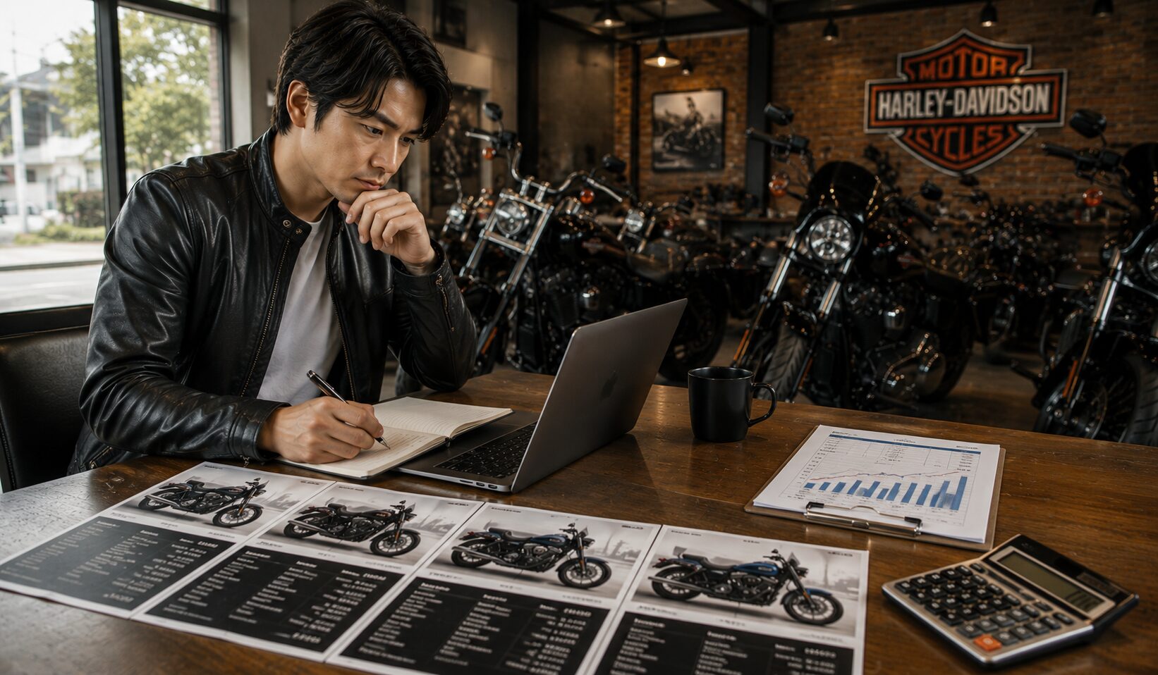 ハーレー車種・相場・資産価値の比較を表すイメージ画像