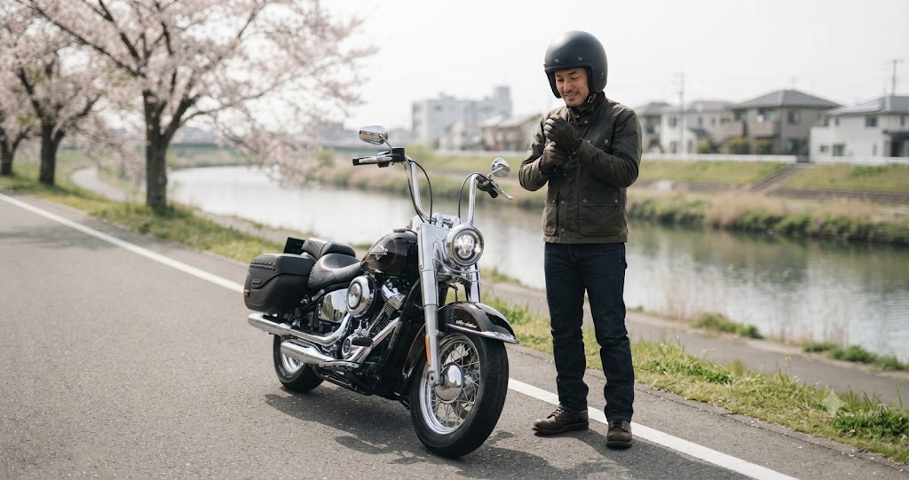 ハーレーアパレルの着こなしのイメージ